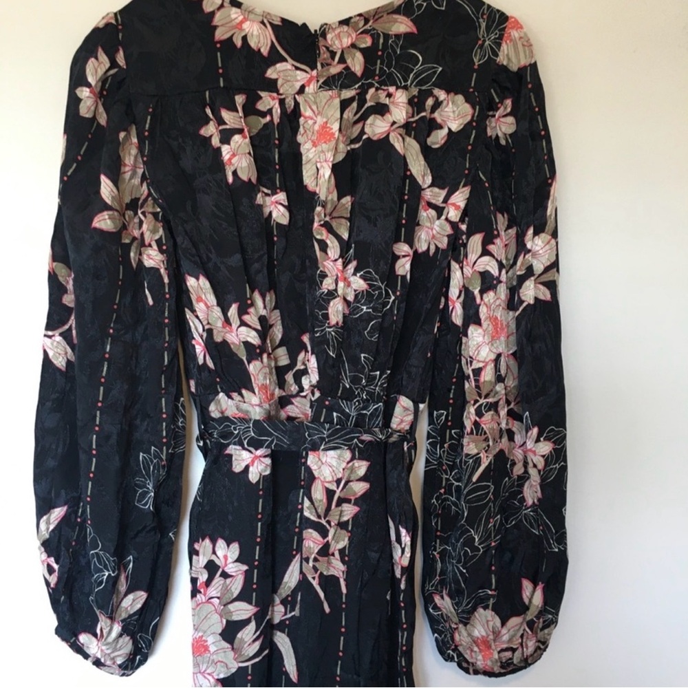 Anthropologie Harlyn Floral Boho Wide Leg Jumpsuit Balloon Sleeve S - Picture 8 of 14